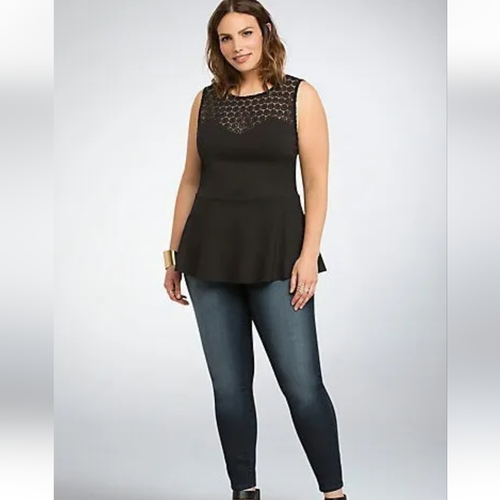 TORRID Lace Inset Crochet Tank Top